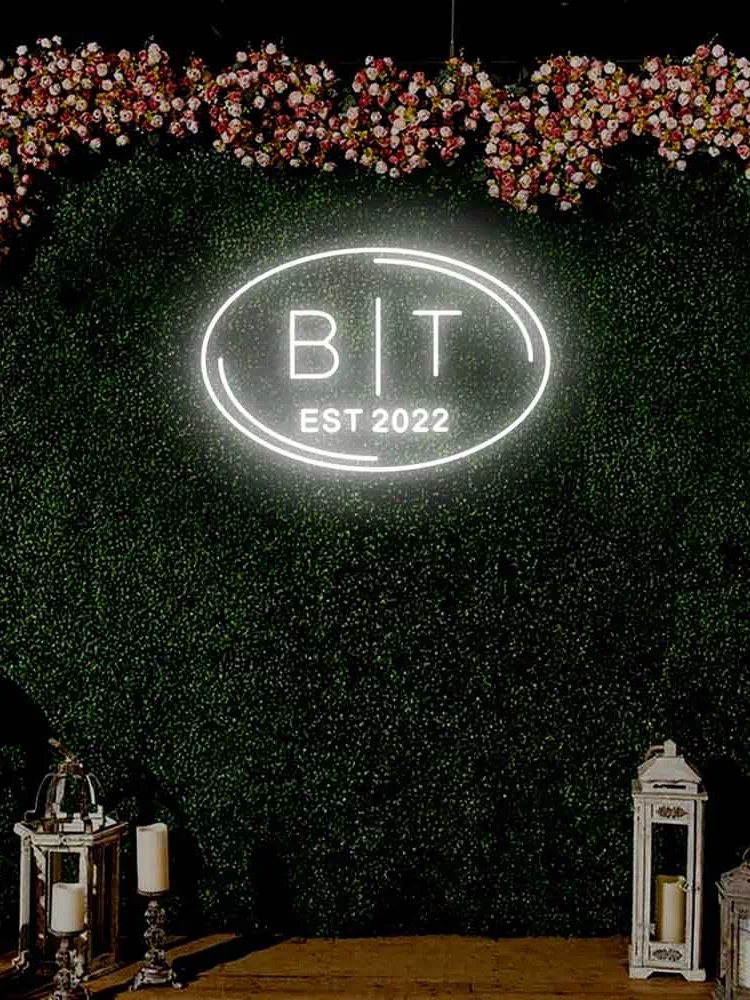 Oval Neon Sign A+B A&B Name Neon Sign Wedding Led Neon Light Bridal Shower Party