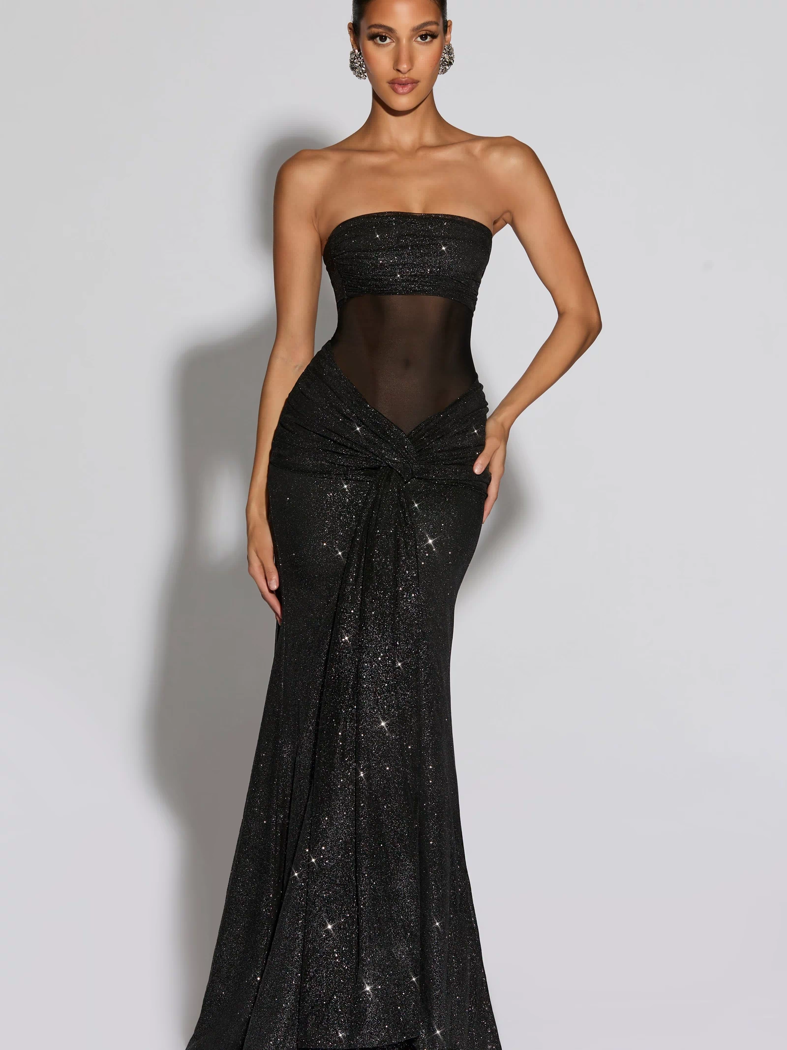 Paula Maxi Dress - Black Sparkle