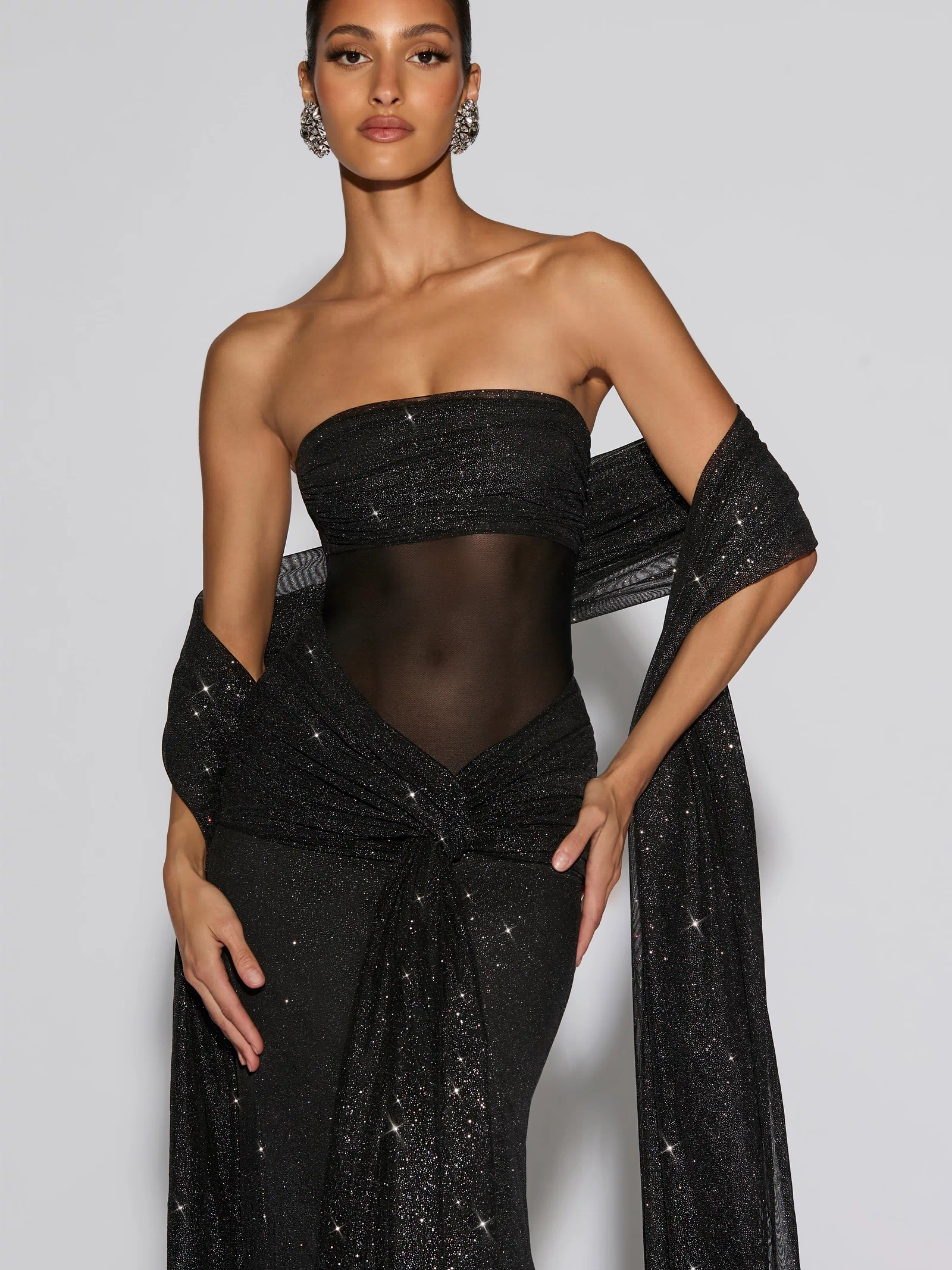 Paula Maxi Dress - Black Sparkle Dress Babyboo Fashion Premium Exclusive Design