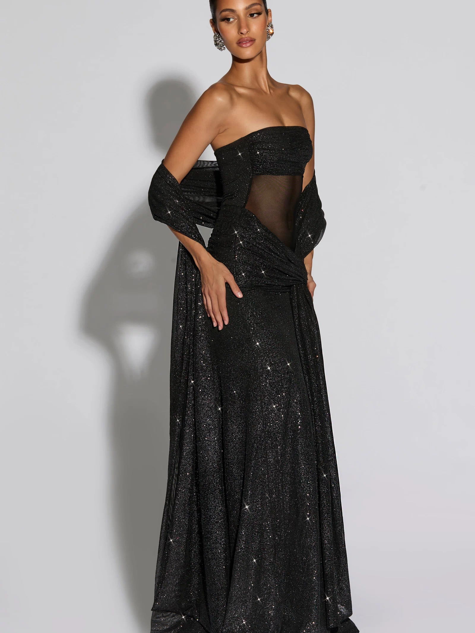Paula Maxi Dress - Black Sparkle Dress Babyboo Fashion Premium Exclusive Design