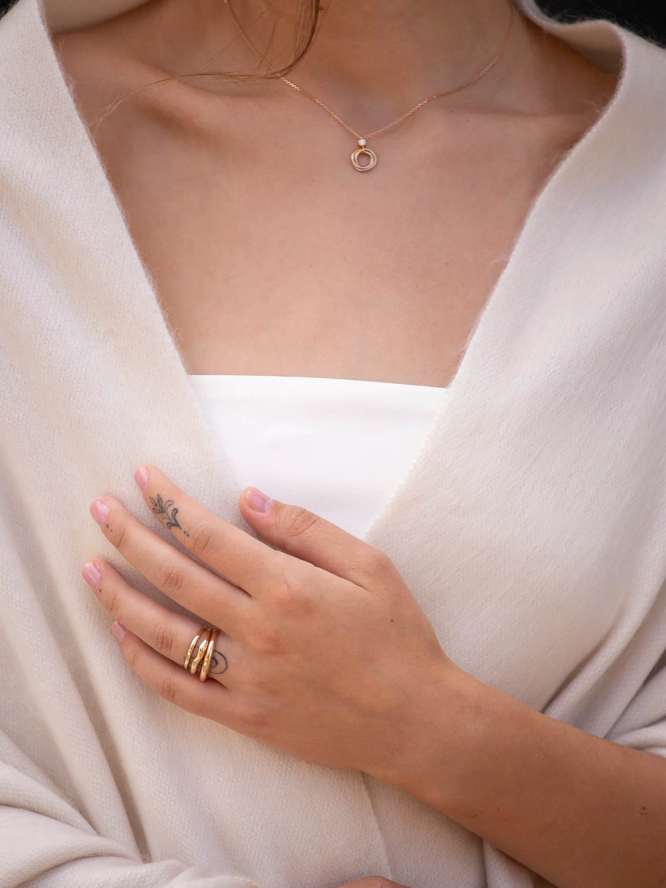 Detail of soft handwoven pearl alpaca weave