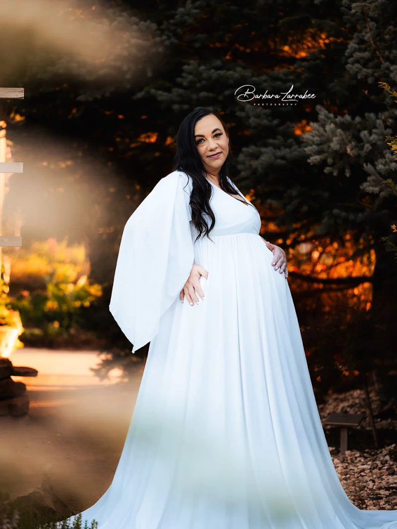 *STEAL Iris Reversible Maternity Photoshoot Dress |  Pearl Reversible Modest Jersey Gown, One Size