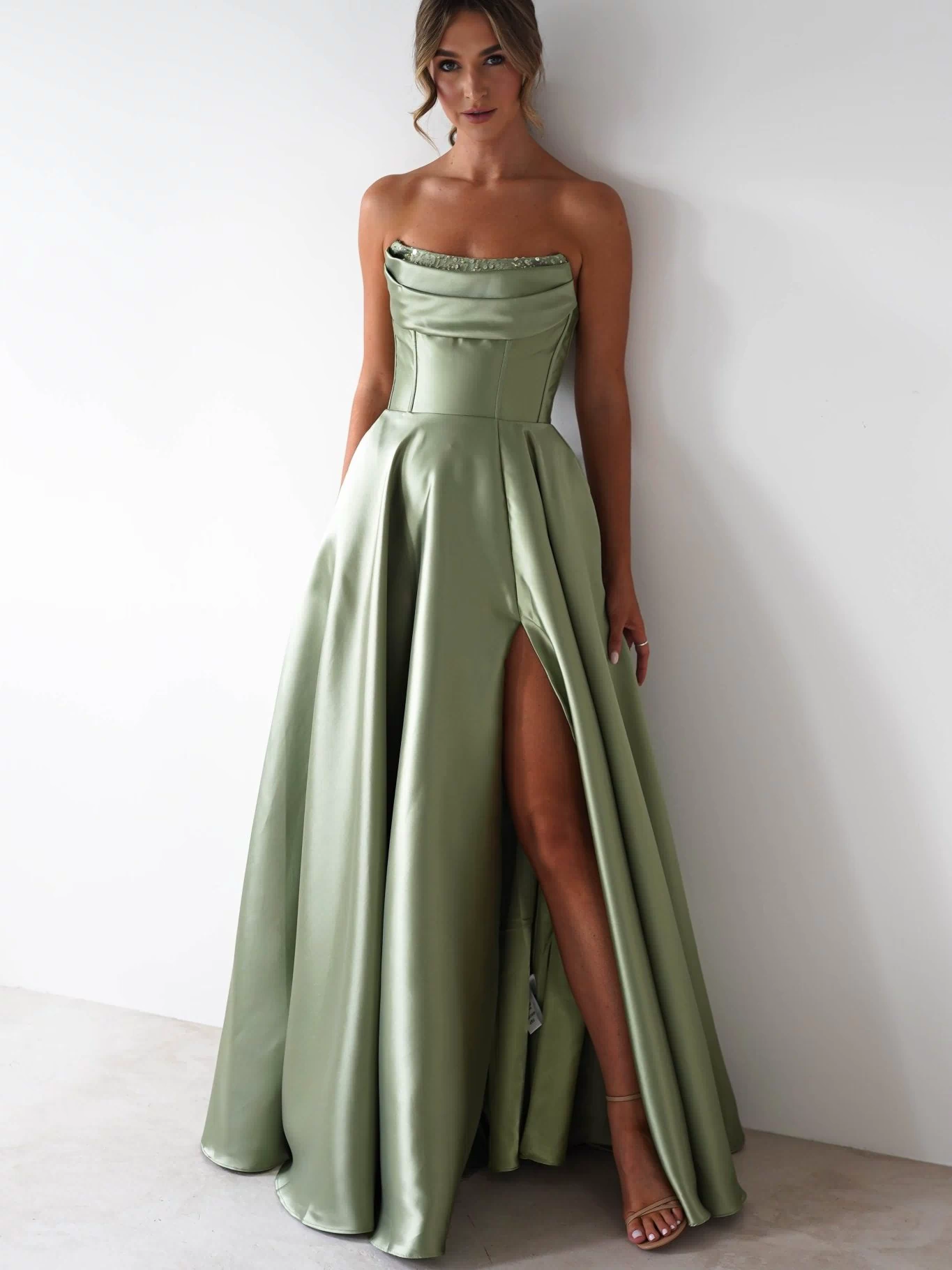 Pepper Strapless A-Line Maxi Gown | Sage-Oh Hello Clothing