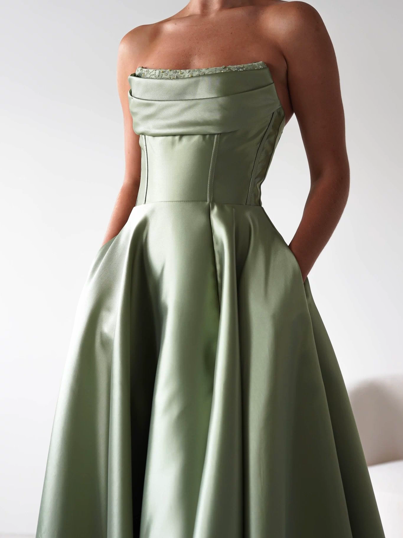 Pepper Strapless A-Line Maxi Gown | Sage-Oh Hello Clothing