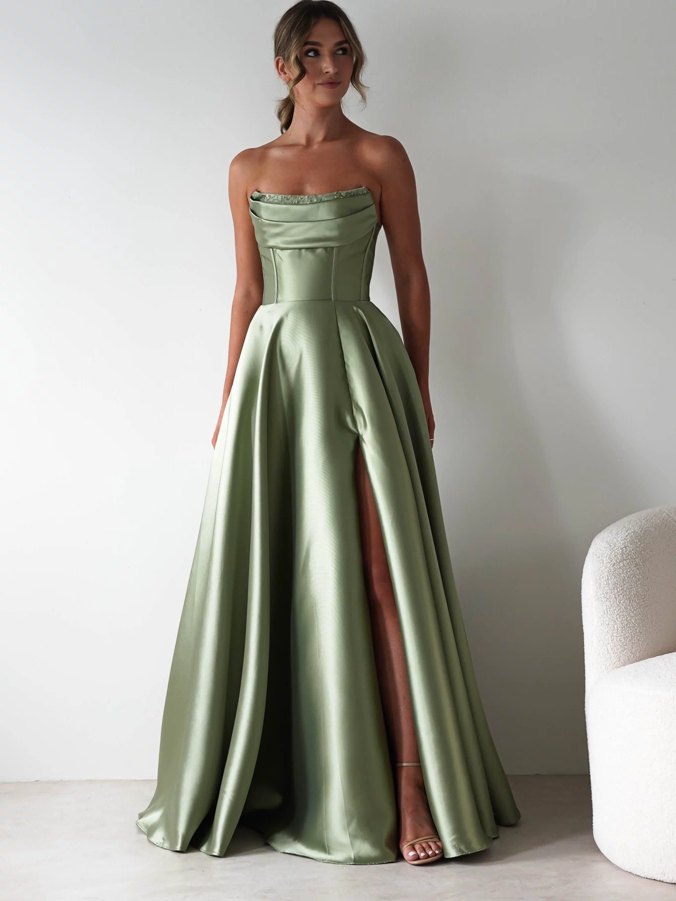 Pepper Strapless A-Line Maxi Gown | Sage-Oh Hello Clothing