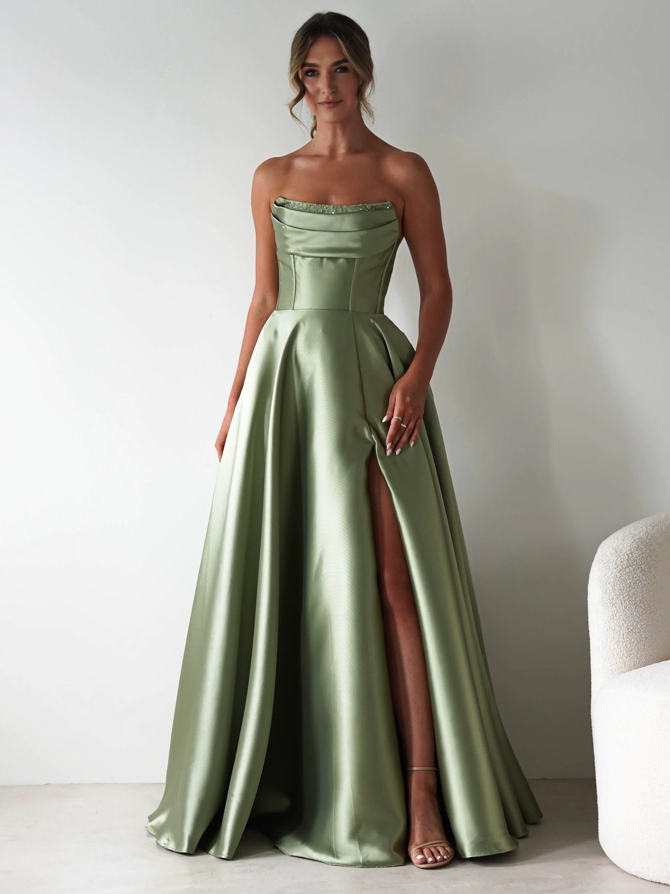 Pepper Strapless A-Line Maxi Gown | Sage-Oh Hello Clothing
