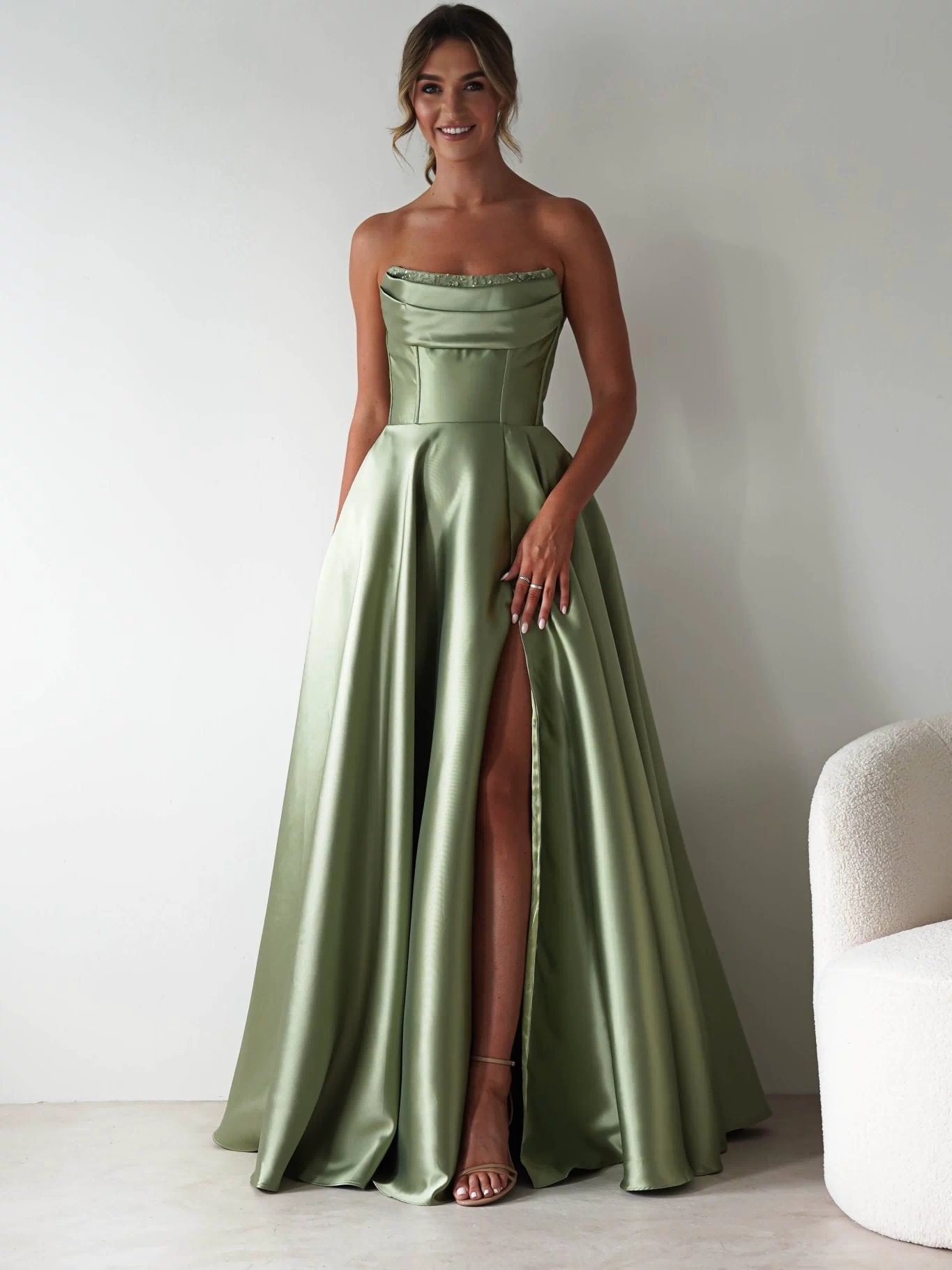 Pepper Strapless A-Line Maxi Gown | Sage-Oh Hello Clothing