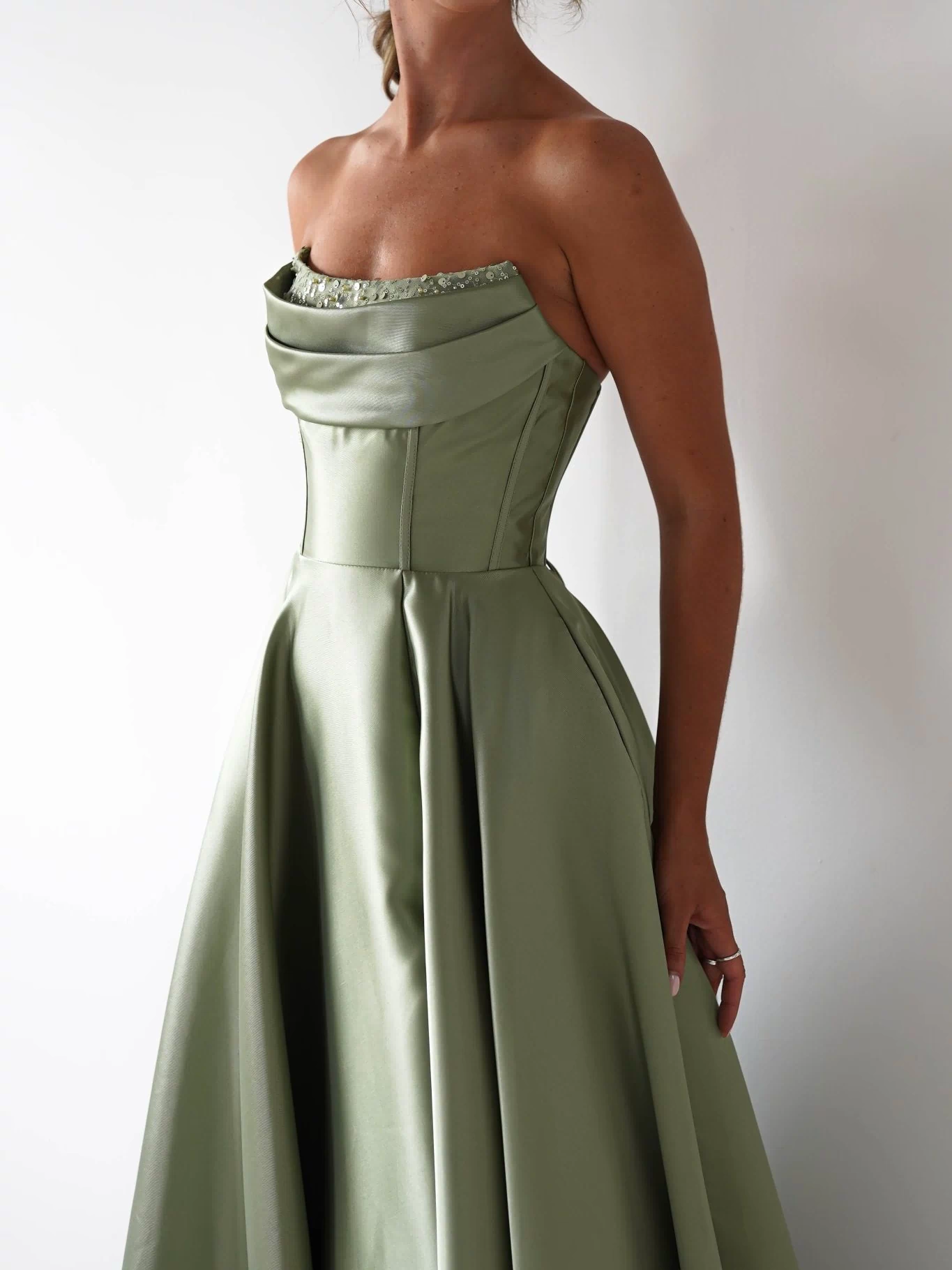 Pepper Strapless A-Line Maxi Gown | Sage-Oh Hello Clothing