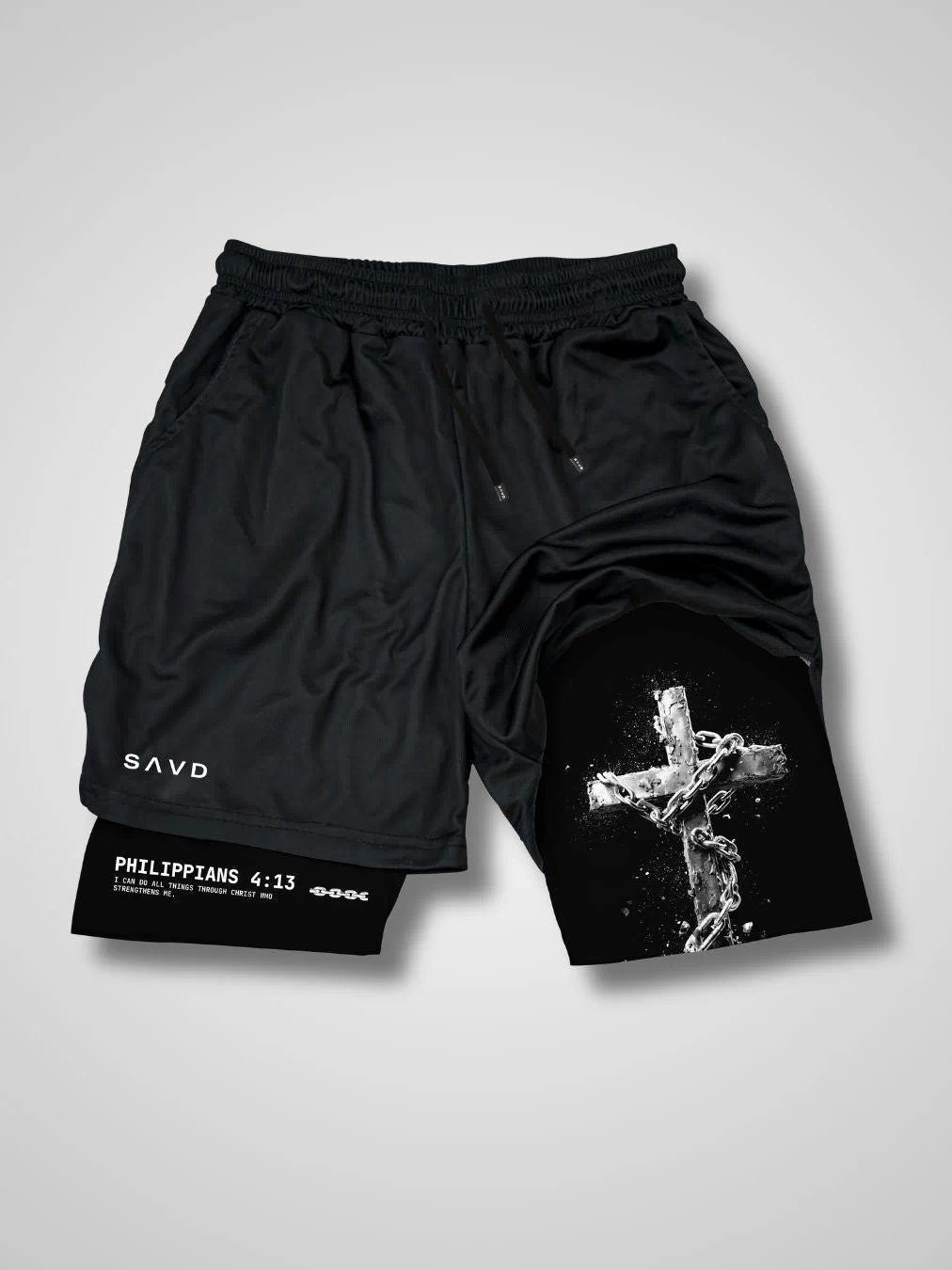 Philippians 4:13 'Chained Cross' Youth Performance Shorts