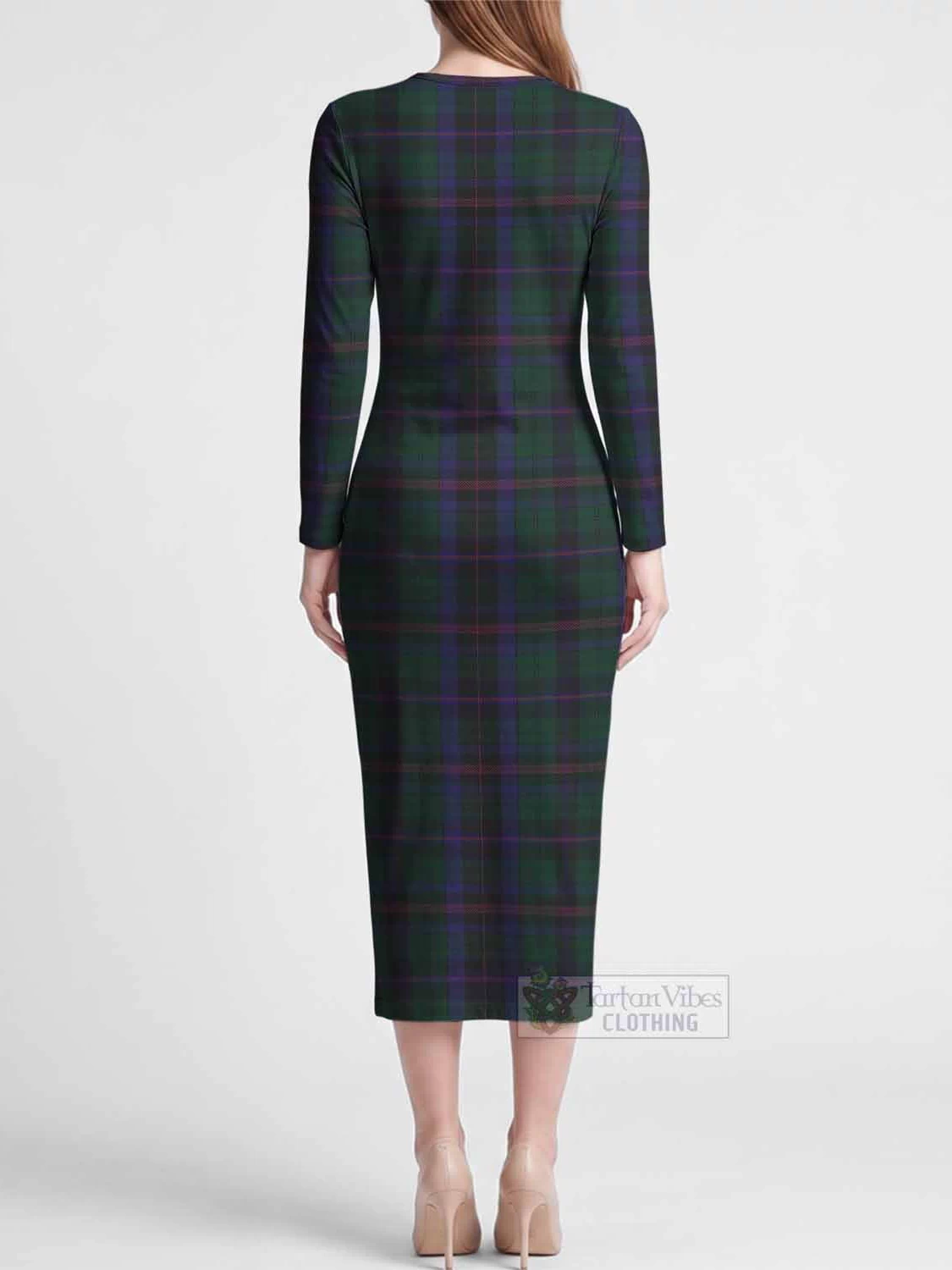 Phillips of Wales Tartan Long Sleeve Bodycon Midi Dress - Tartan Vibes Clothing