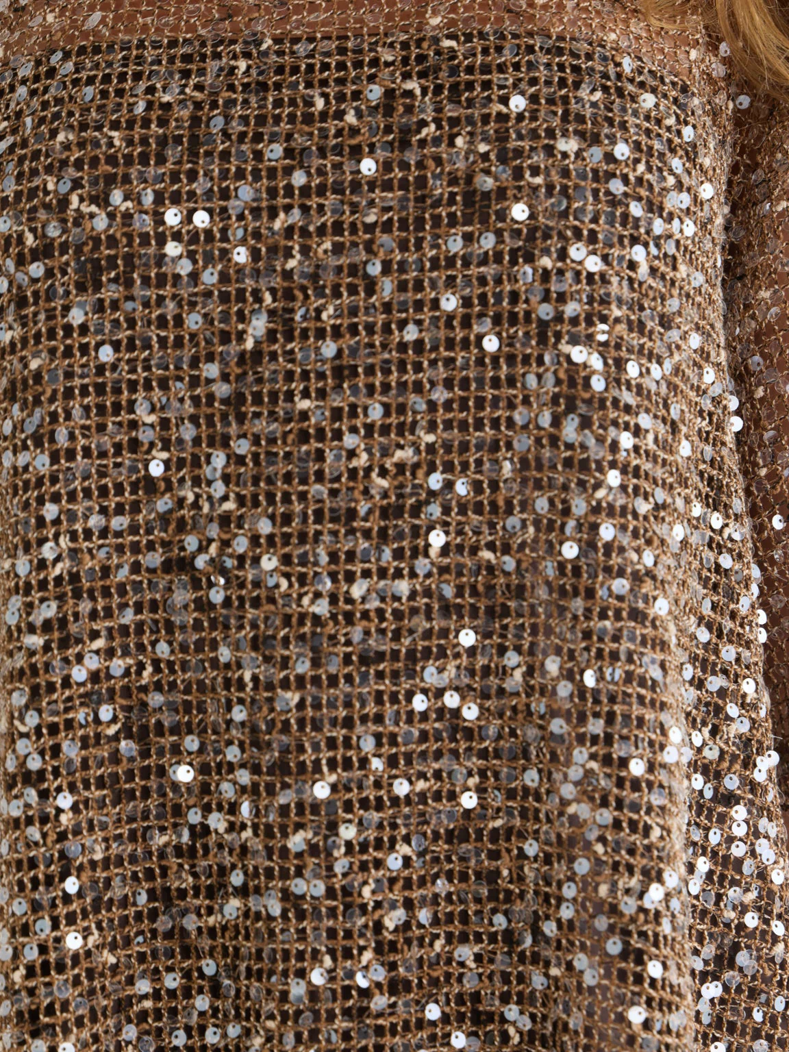 PHOENIX Sequin Tee Mini Dress - Chocolate
