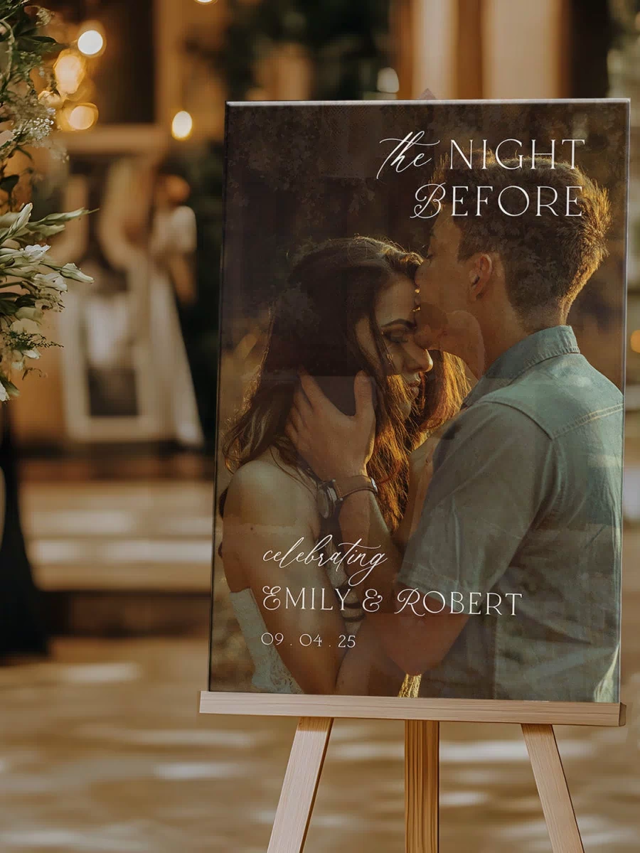 Photo Wedding Rehearsal Dinner Welcome Sign With Picture - SpeedyOrders
