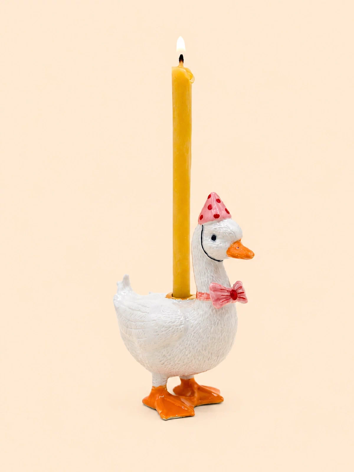 Pink Goose Cake Topper | Porcelain Party Animal | Candle Holder