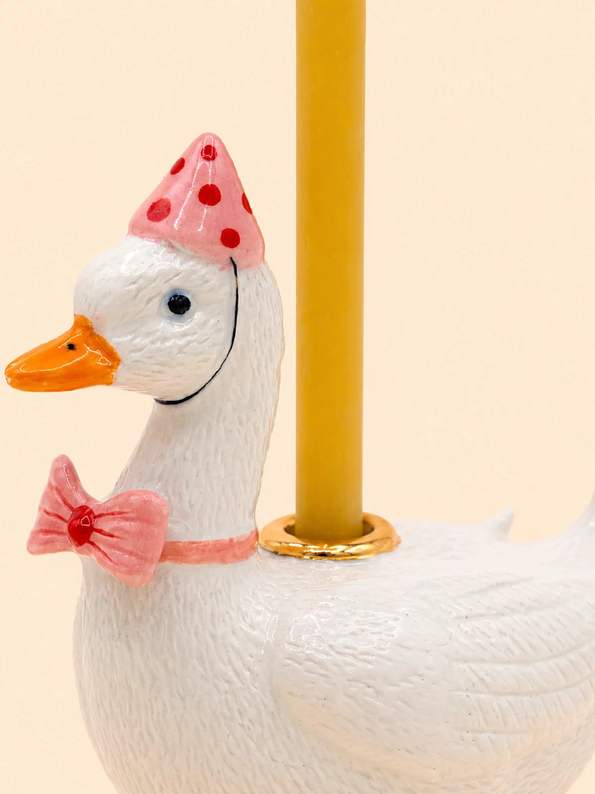 Goose Cake Topper | Camp Hollow Porcelain Party Animal | Ceramic Candle Holder | Party Animal Birthday Decor | Pink Girl Baby