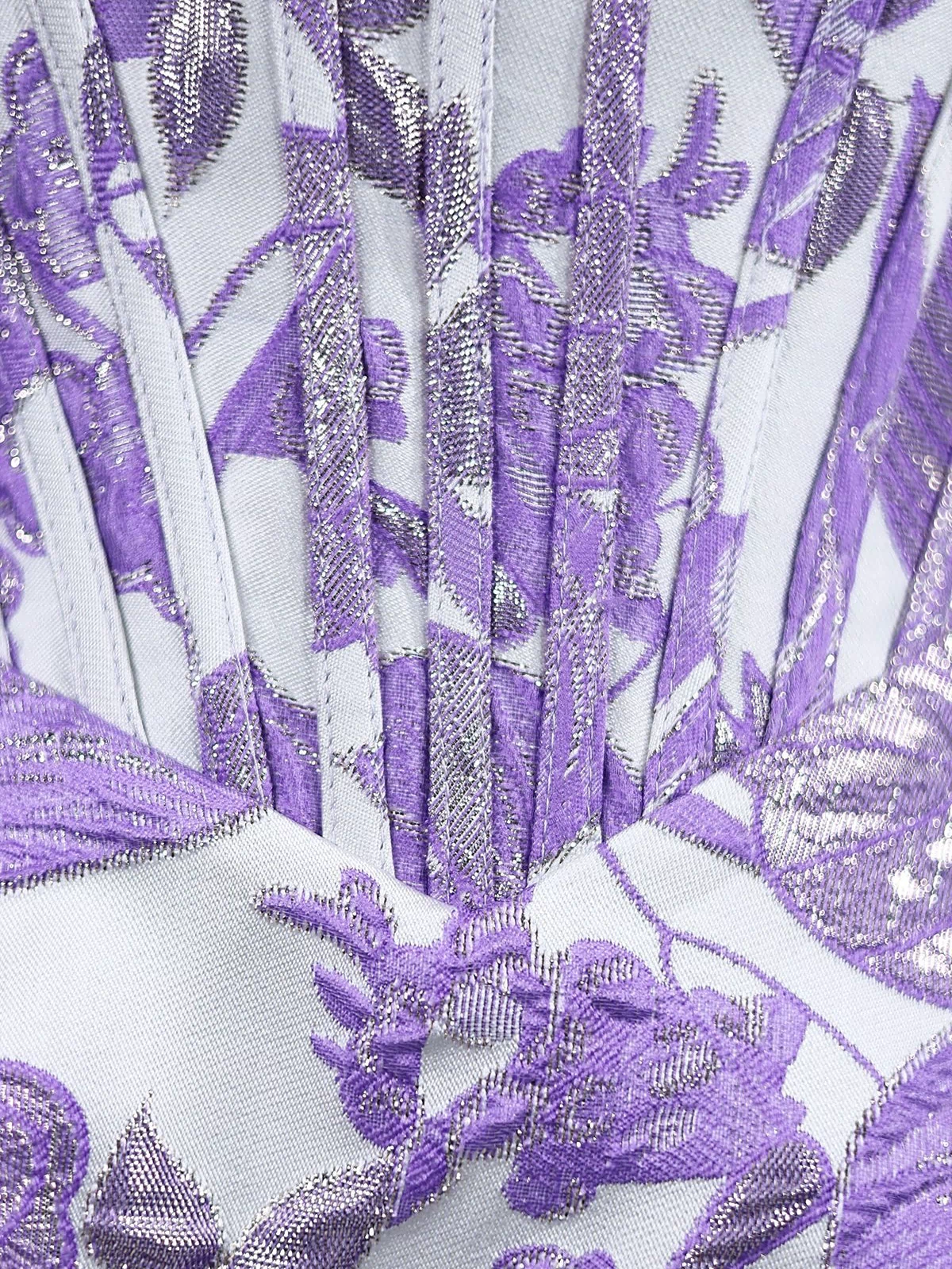 Lavender Jacquard A-Line Strapless Corset Homecoming Dress With Pearl (6) | KISSPROM
