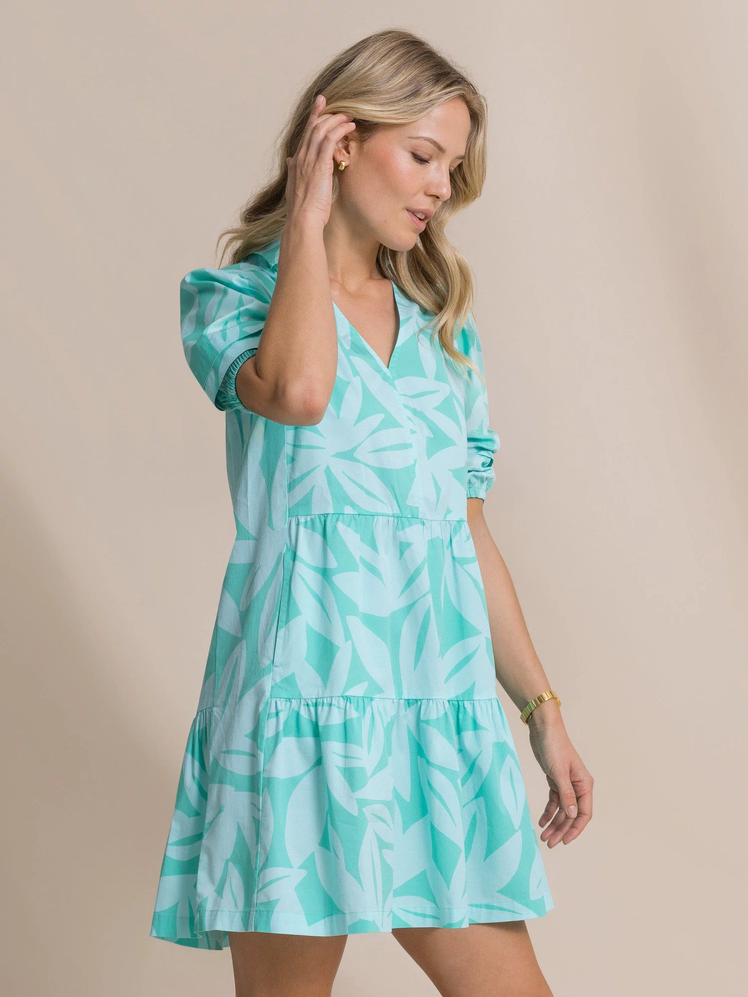 The side view of the Southern Tide Piper Printed Dress by Southern Tide - Florida Keys