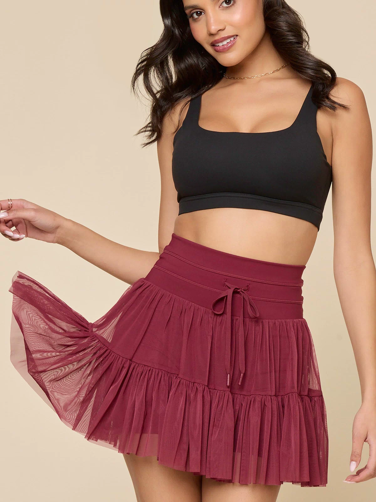 Pirouette Skort (Longer) - Crimson