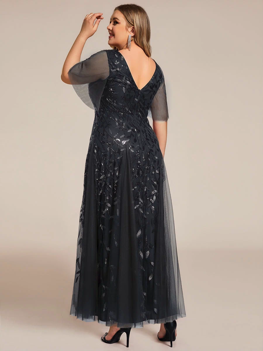 Plus Size Floor Length Formal Evening Gowns for Weddings #color_Black