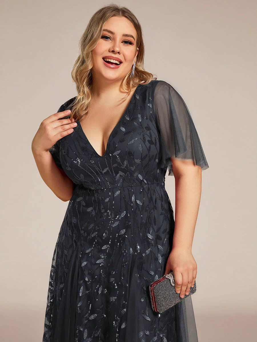 Plus Size Floor Length Formal Evening Gowns for Weddings #color_Black