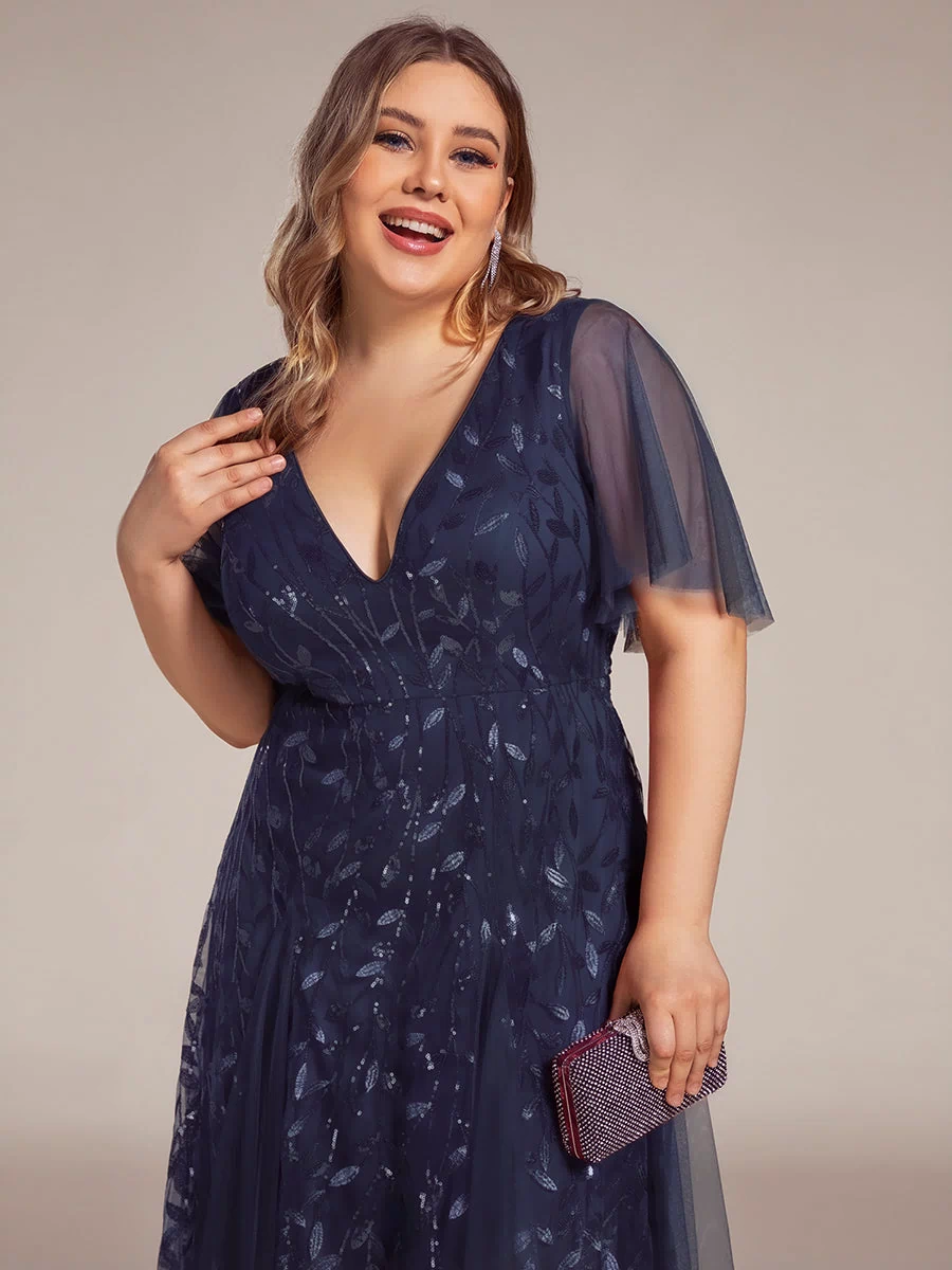 Plus Size Floor Length Formal Evening Gowns for Weddings #color_Dark Purple
