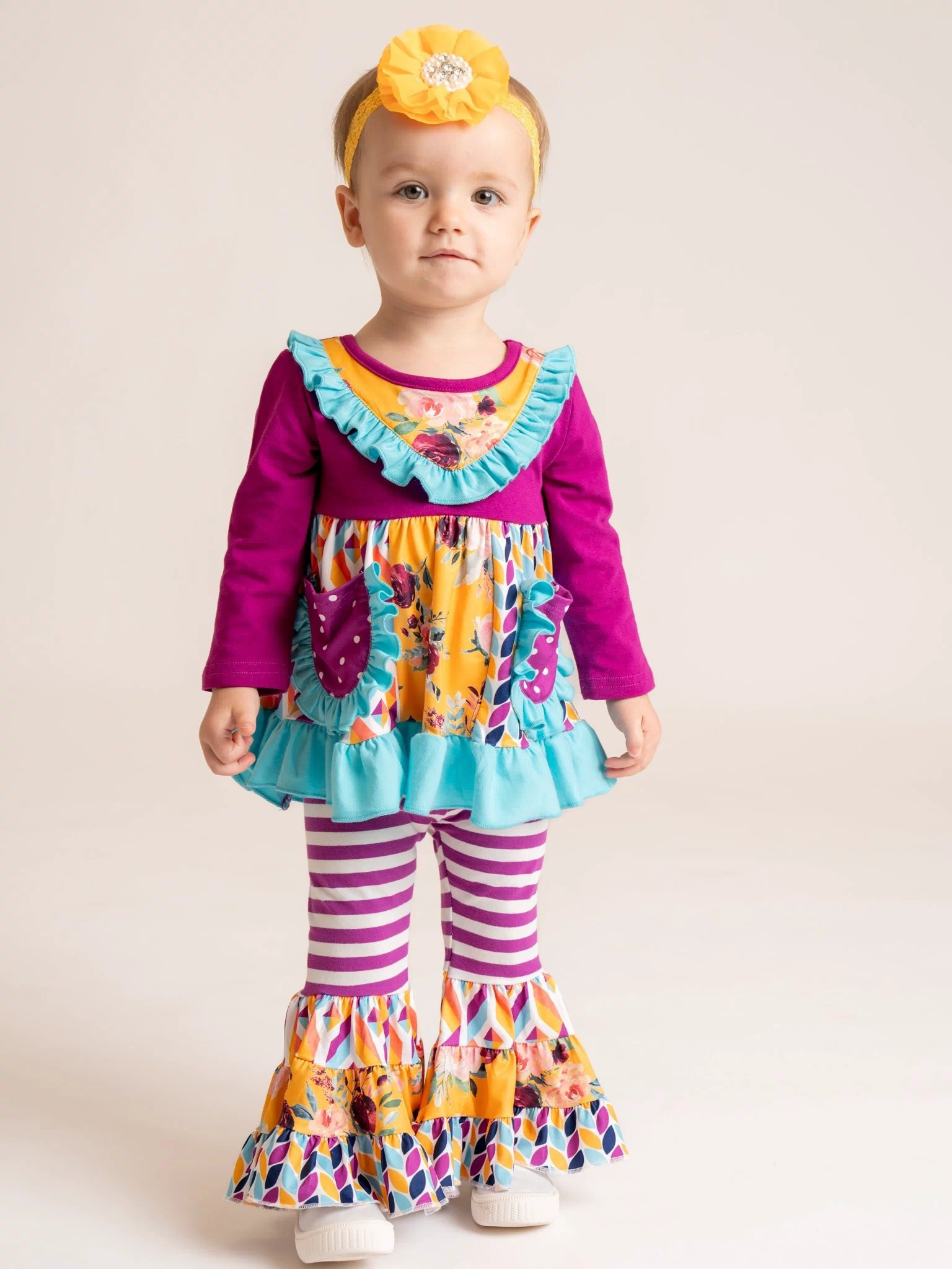 Pocket Flara Bells Outfit - Mulberry