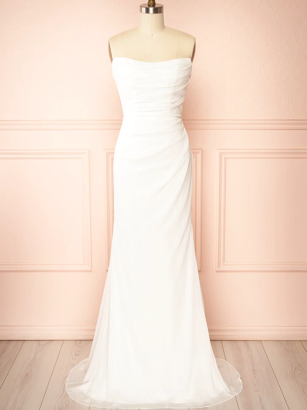 Pricille | Strapless Chiffon Fitted Wedding Dress