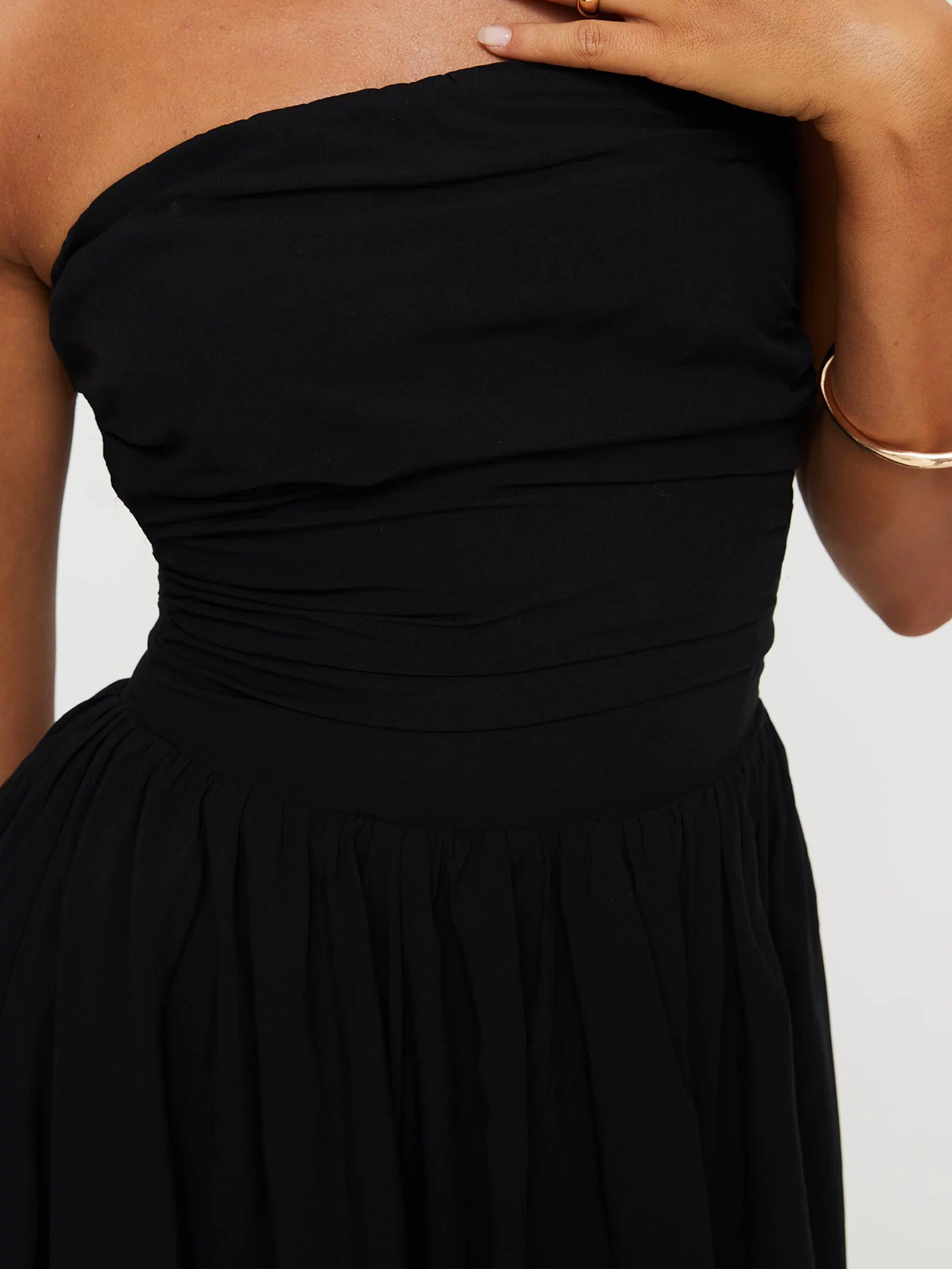 product Princess Polly Asymmetric Neckline  Rashida Strapless Mini Dress Black