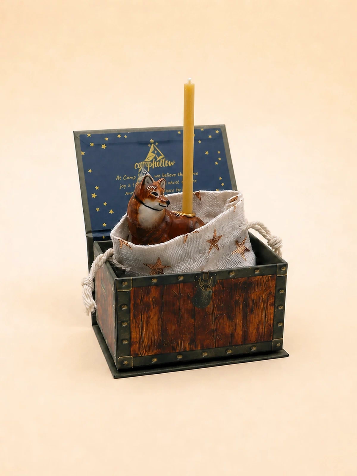 Red Fox Cake Topper | Camp Hollow Porcelain Party Animal | Ceramic Candle Holder | Party Animal Birthday Decor