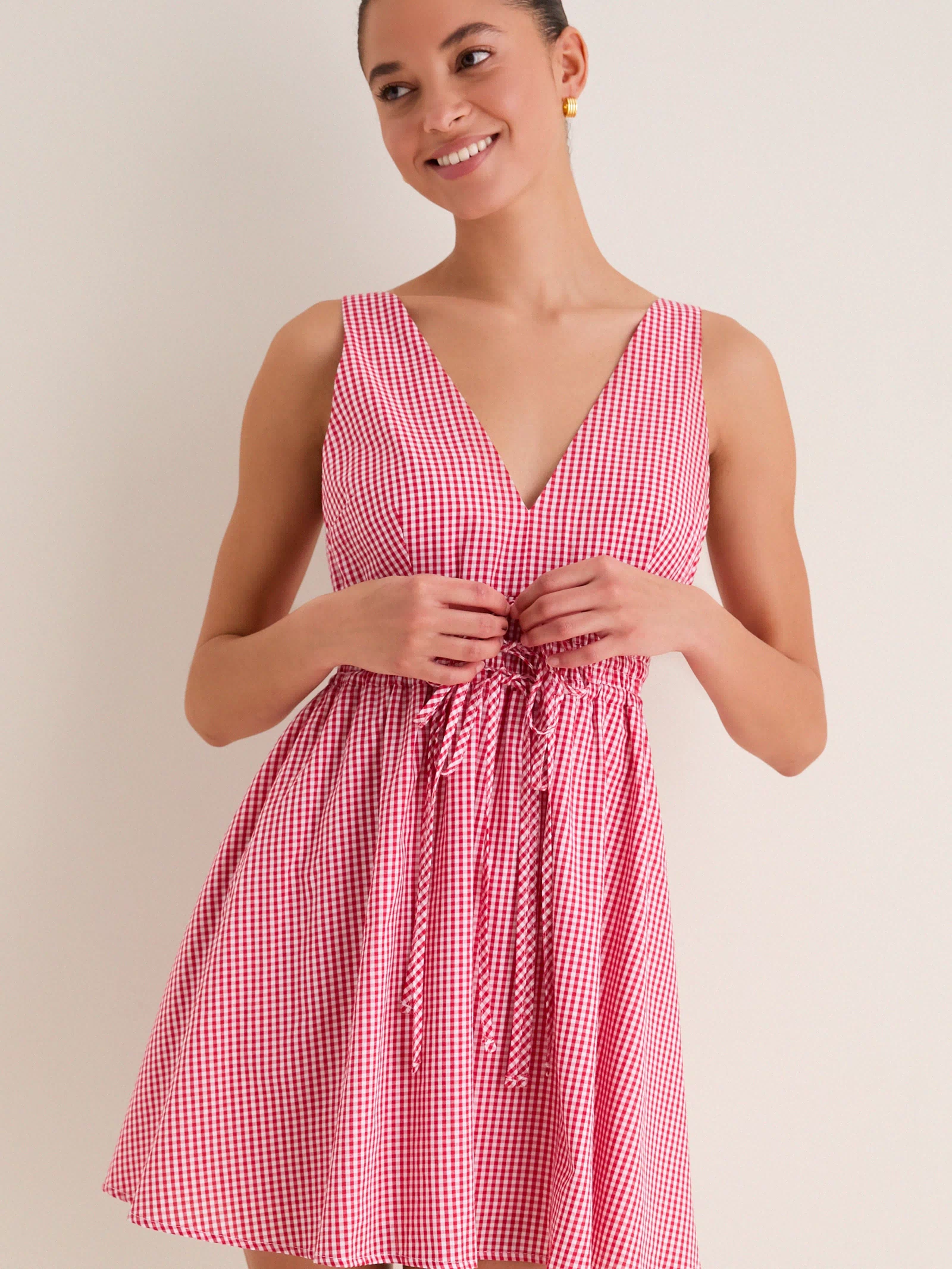 Red Gingham Tessa Mini Dress