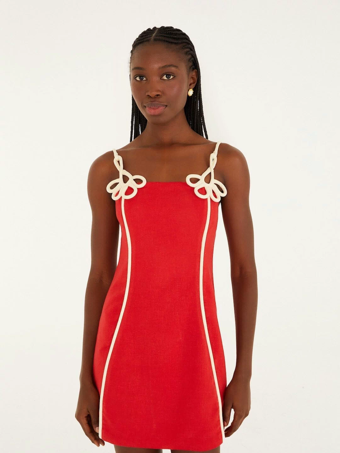 Red 3d Flower Mini Dress