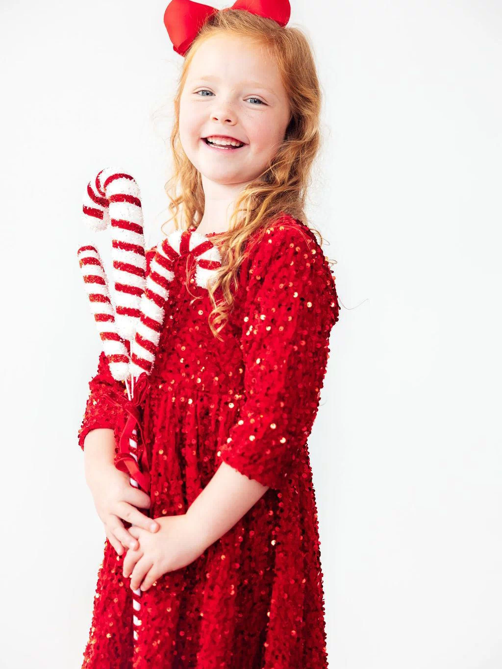 Red Velvet Sequin Dress-Mila & Rose ®