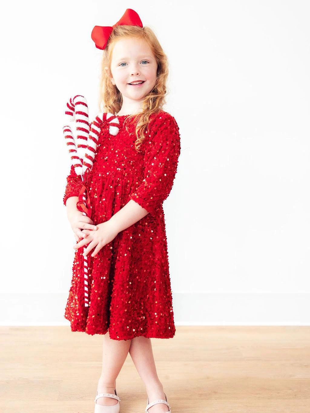 Red Velvet Sequin Dress-Mila & Rose ®