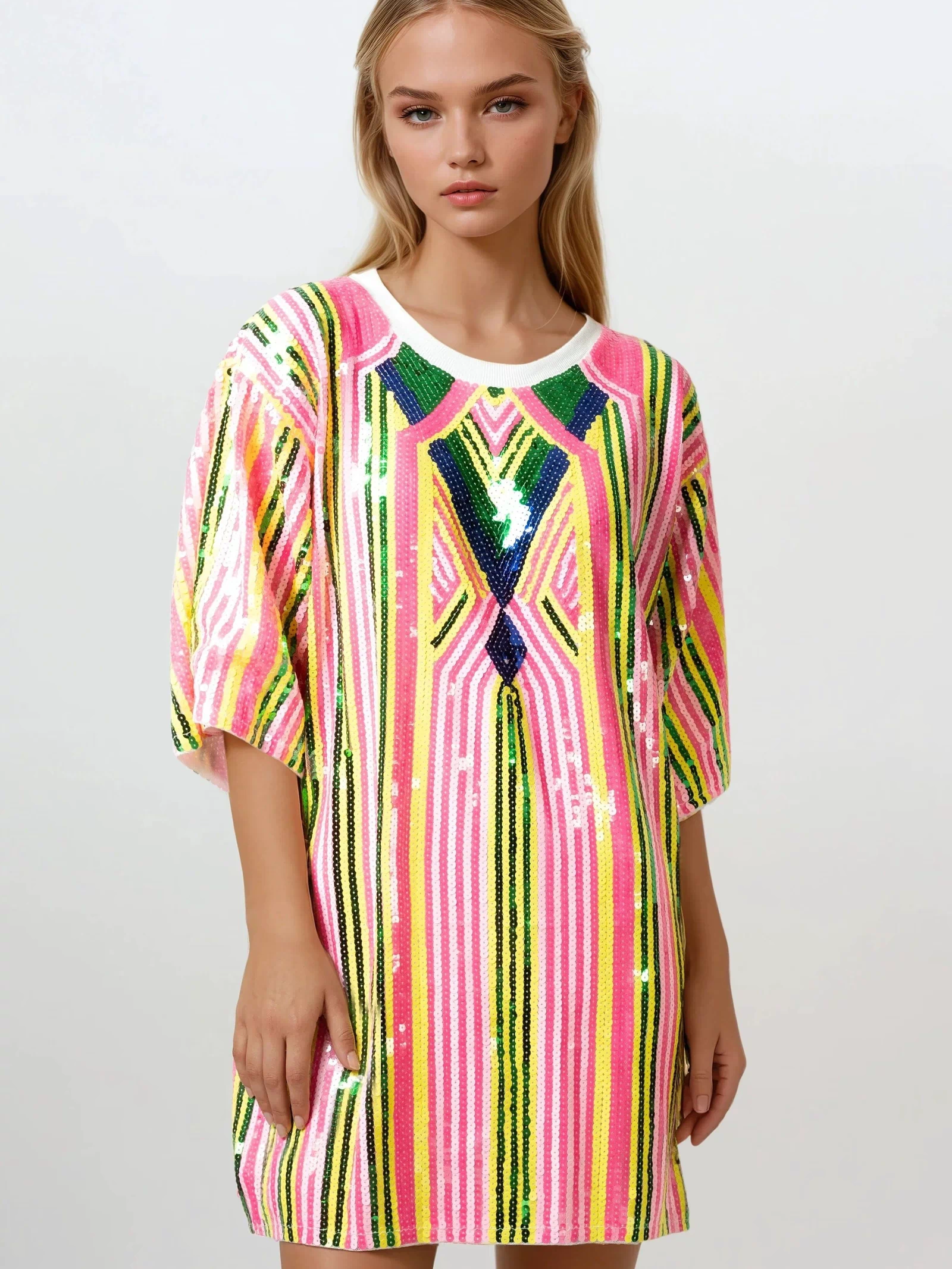 Retro Sequin Tee Dresses Kate Hewko Multi One Size 