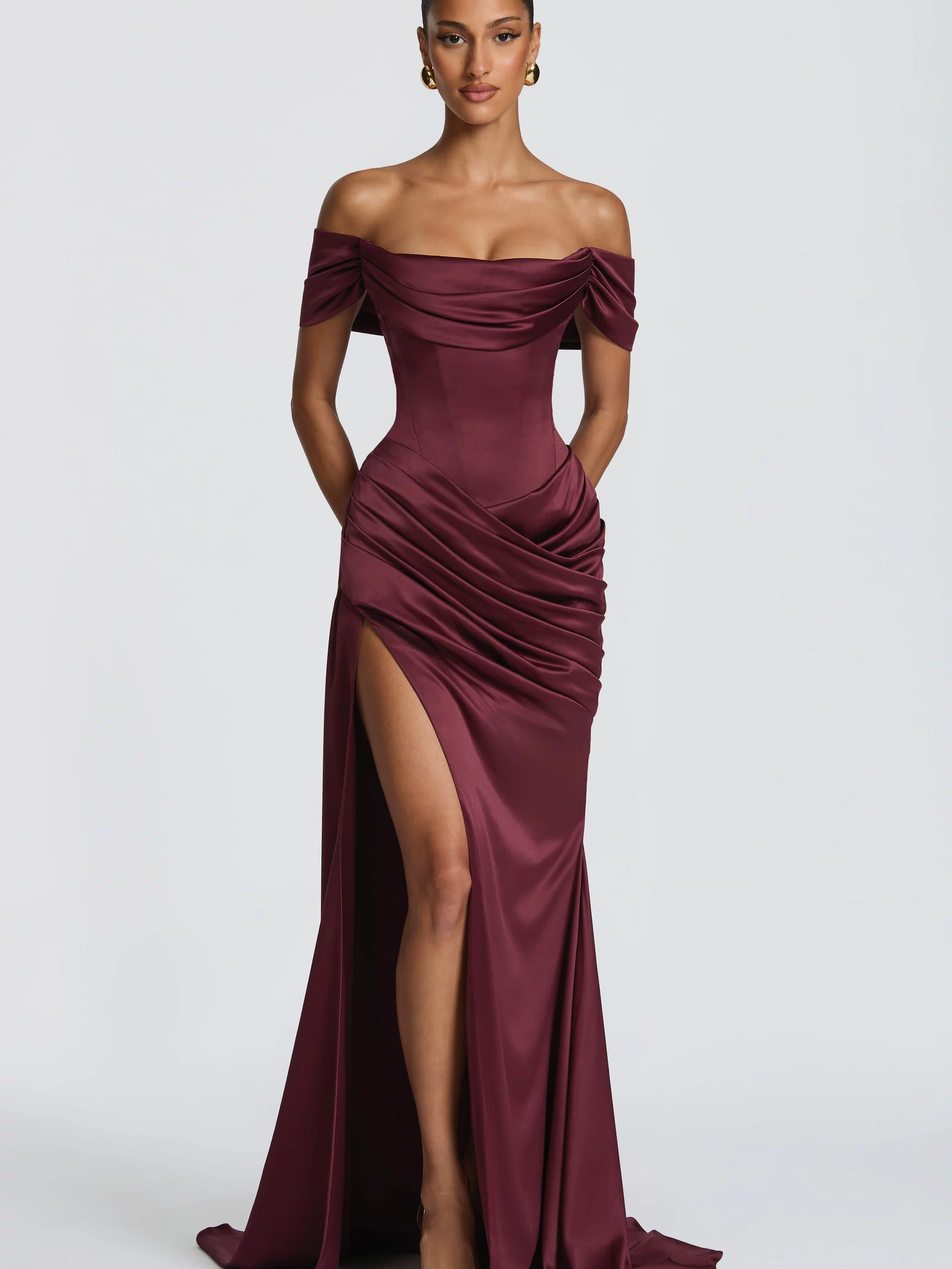 Riona Gown - Cherry Lacquer Dress Babyboo Fashion Premium Exclusive Design
