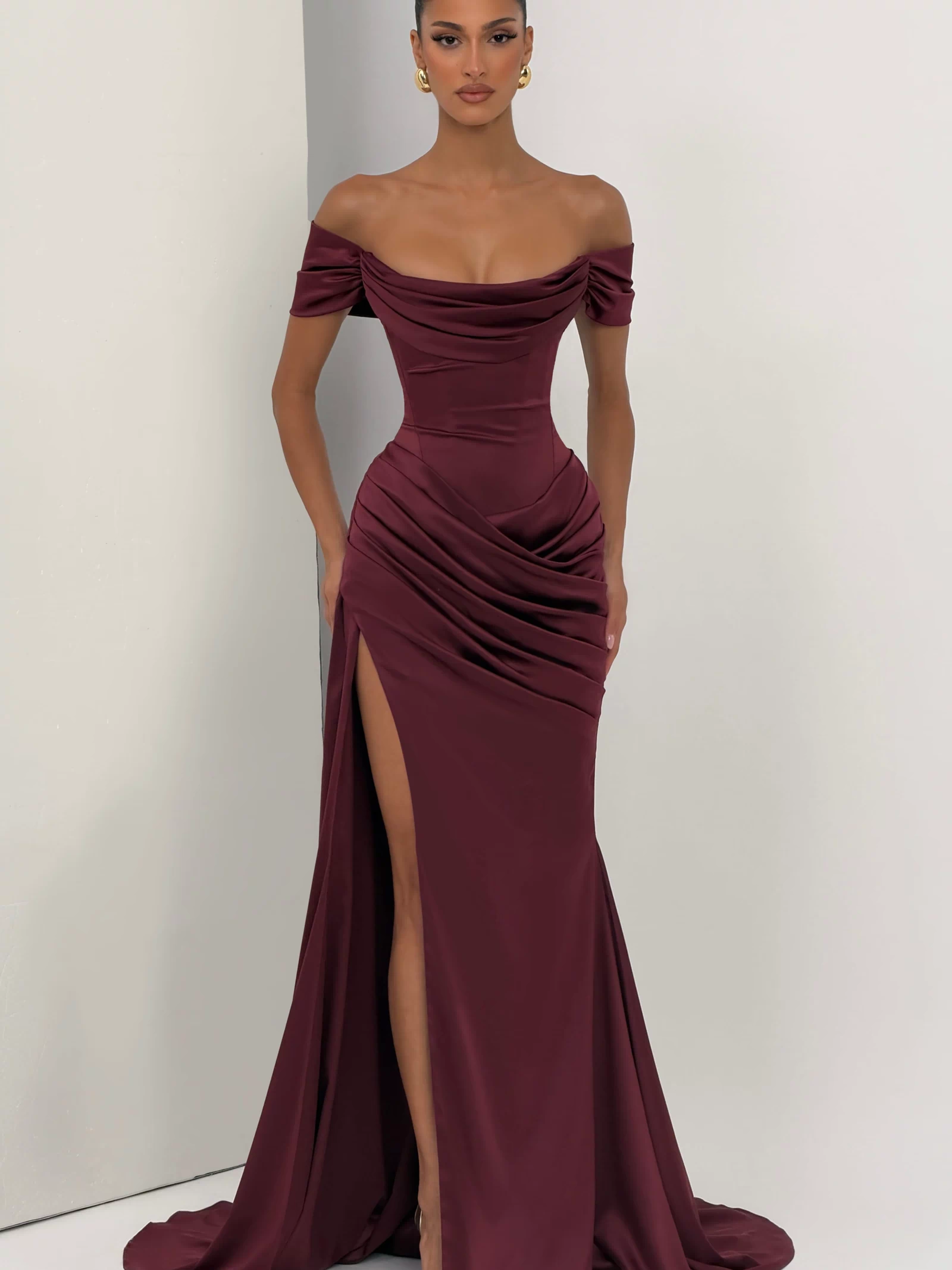 Riona Gown - Cherry Lacquer Dress Babyboo Fashion Premium Exclusive Design