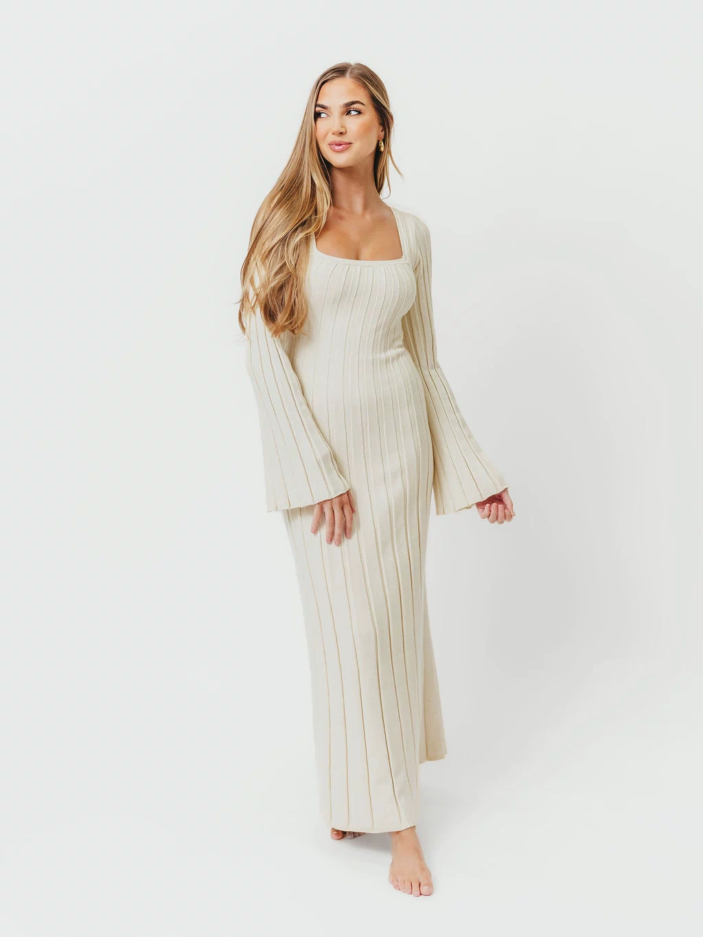Rowan Square Neck Maxi Dress in Cream