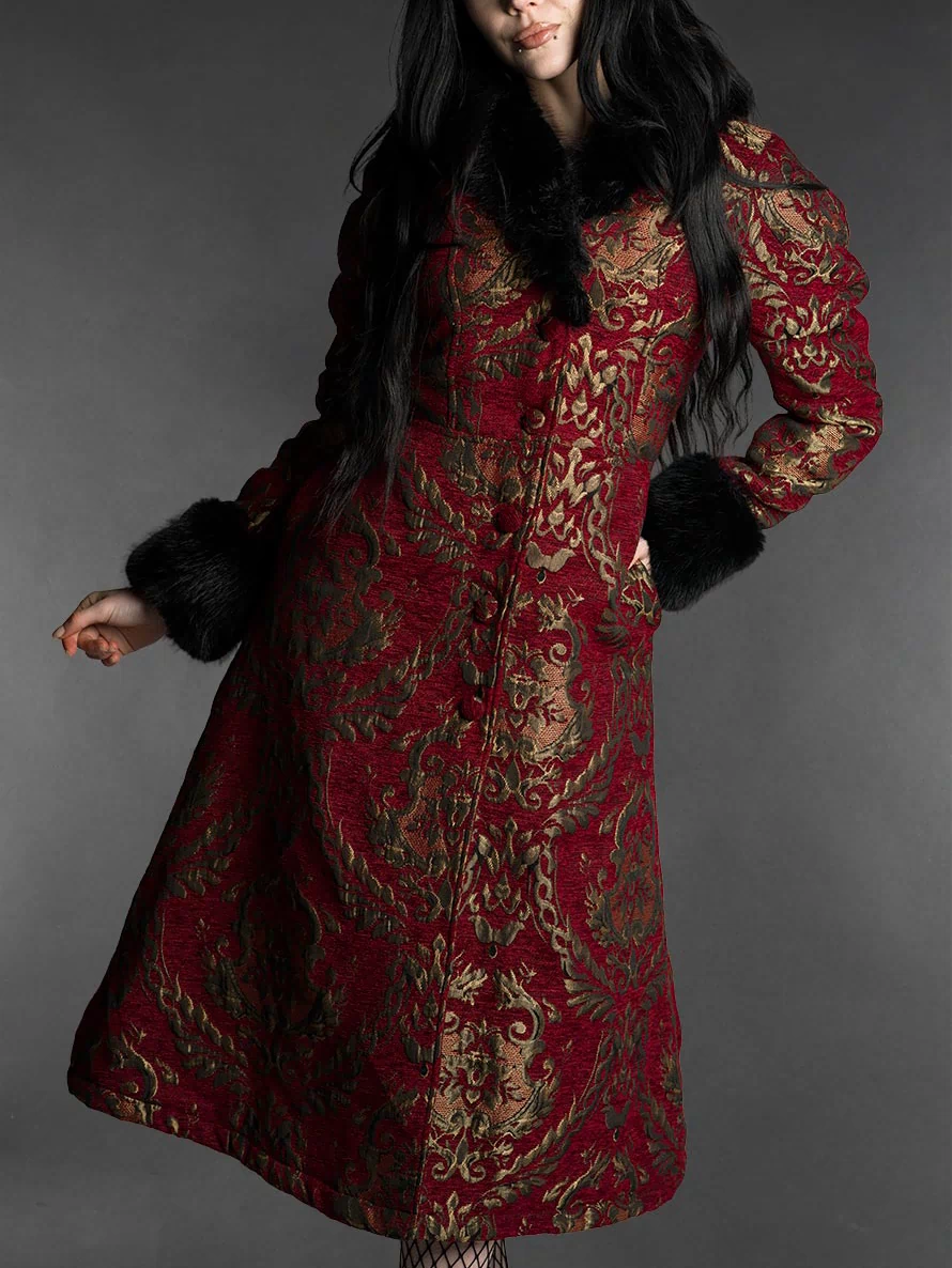 Royal Bordeaux Faux Fur Coat