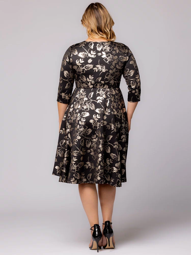 Royal Sweetheart Cocktail Dress in Gilded Noir