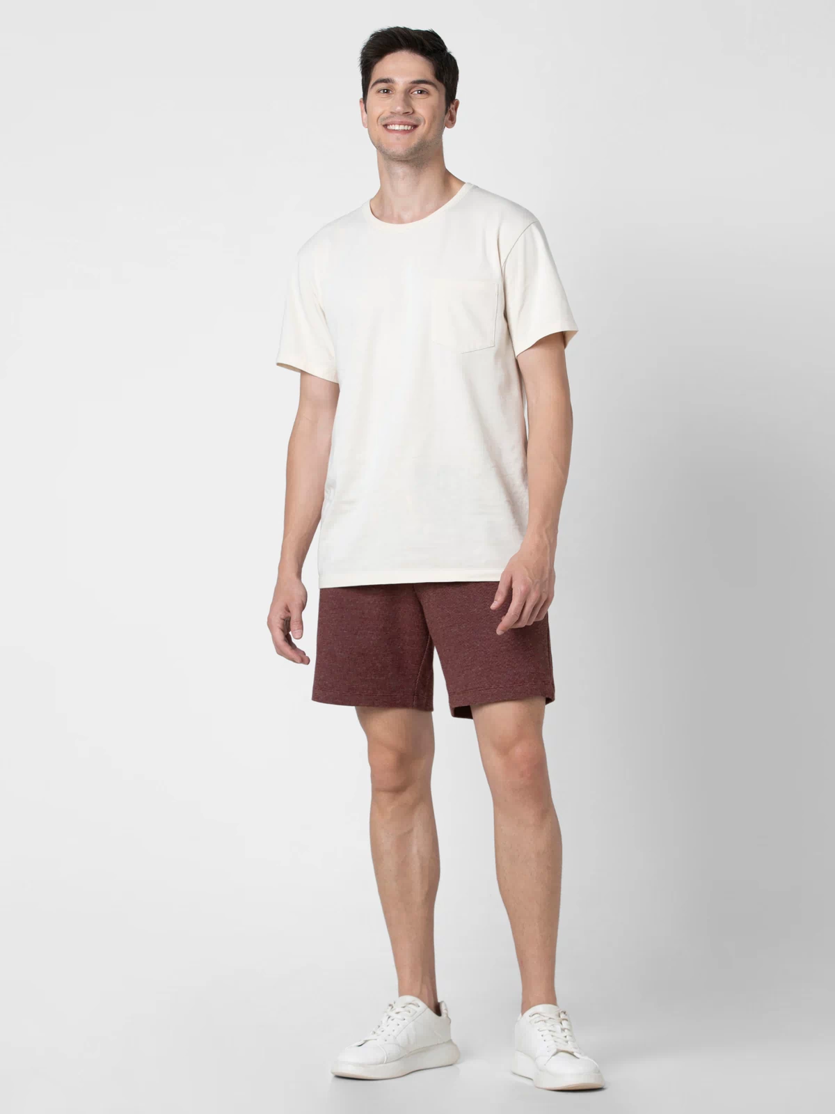 RR Short 7" Maroon full body on model