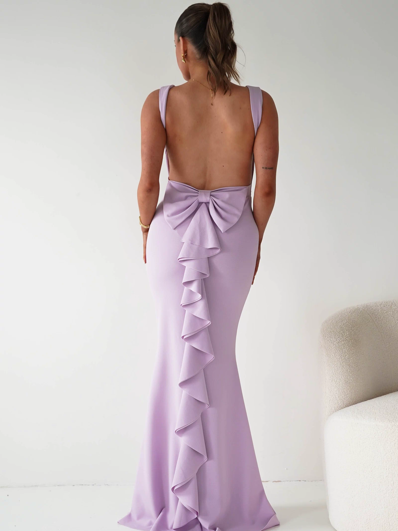 Samantha Bow Detail Maxi Dress | Lilac