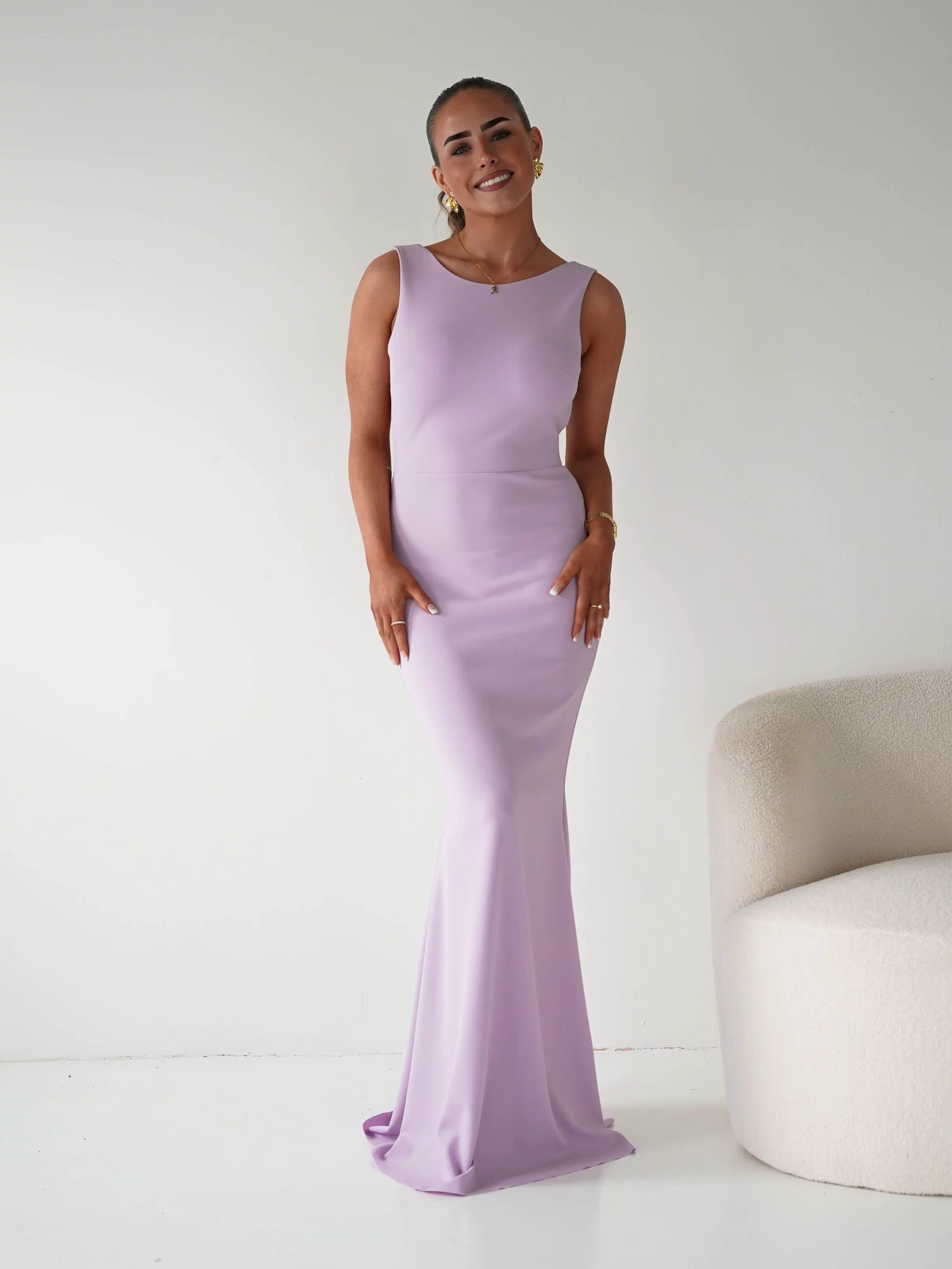 Samantha Bow Detail Maxi Dress | Lilac-Oh Hello Clothing