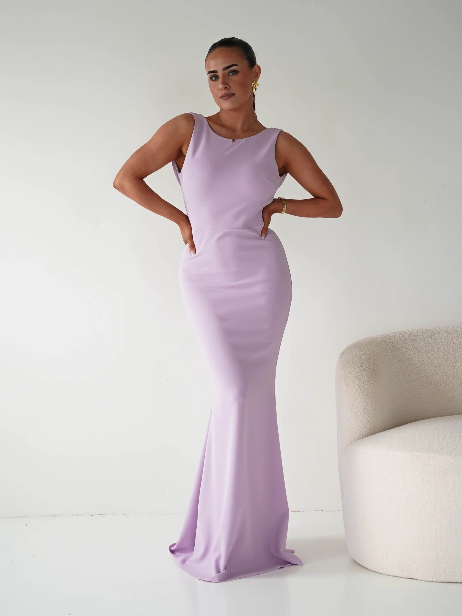 Samantha Bow Detail Maxi Dress | Lilac-Oh Hello Clothing