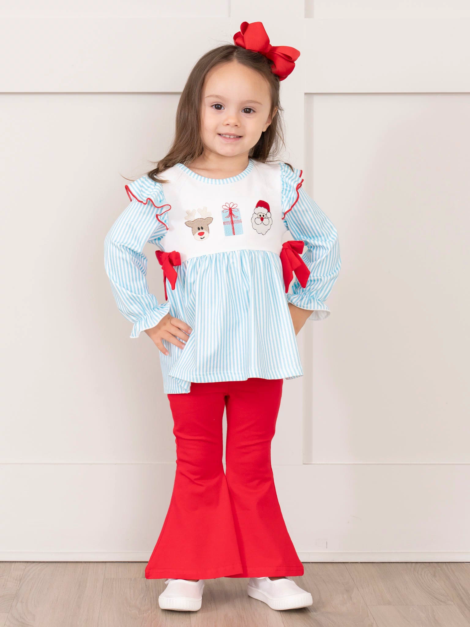 Season's Greetings Embroidered Bell Bottoms Outfit