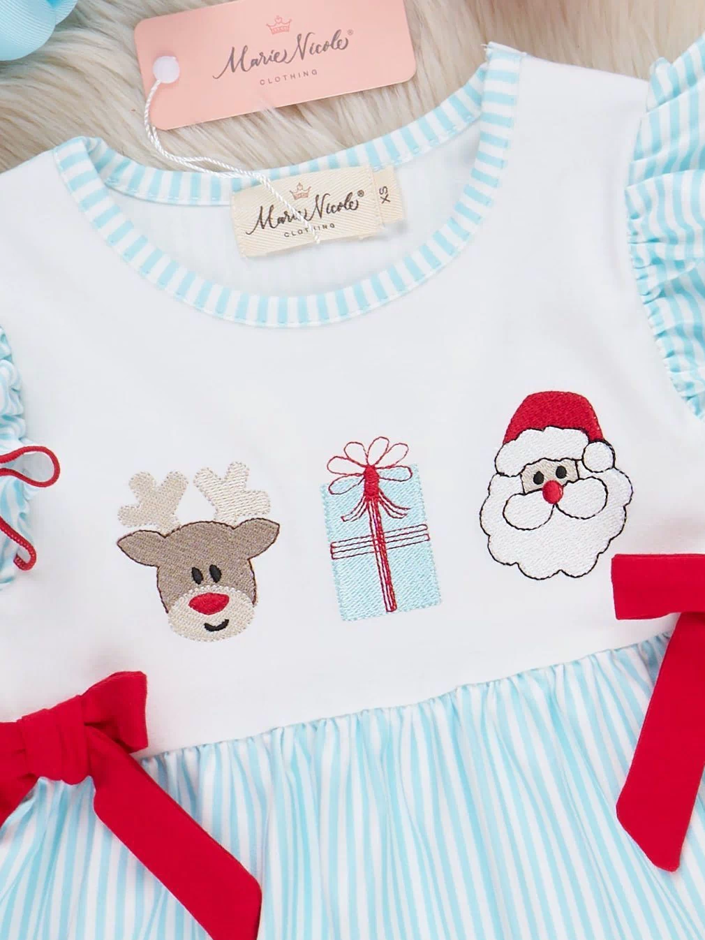 Season's Greetings Embroidered Bell Bottoms Outfit - Marie Nicole Clothing