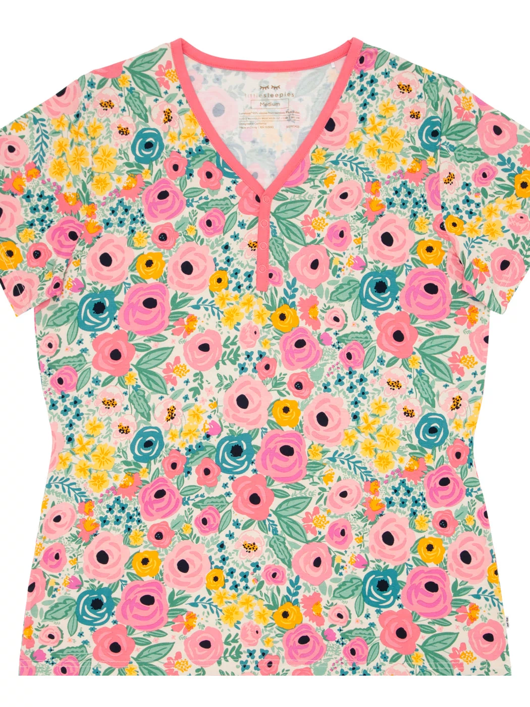 Women's SS PJ Tops - Secret Garden Women's Short Sleeve Bamboo Viscose Pajama Top