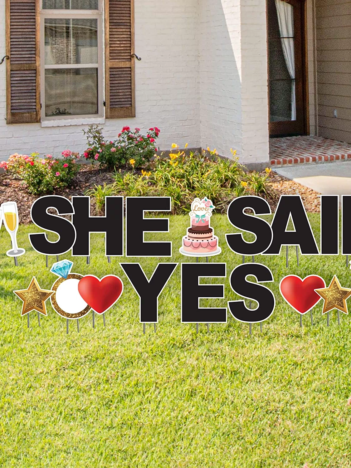 She Said Yes Yard Sign Decorations