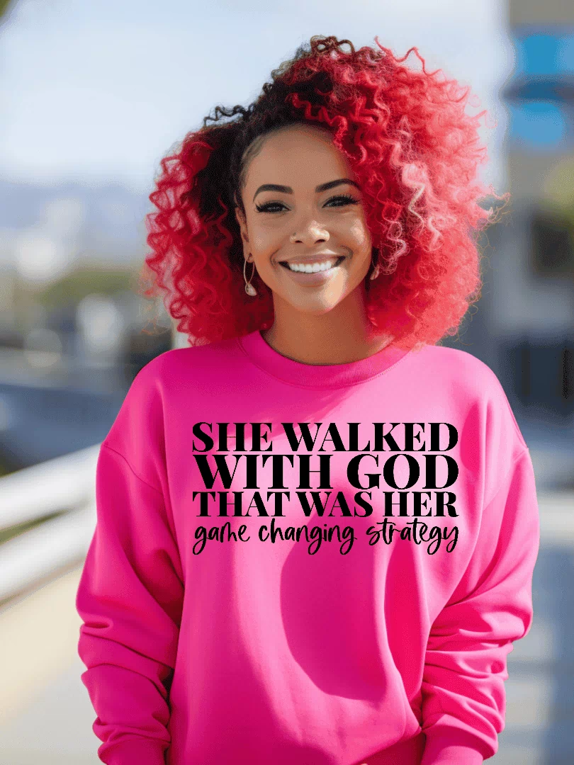 She Walked With God That Was Her Game Changing Strategy CREWNECK SWEATSHIRT  (UNISEX) It Clothing Wear LLC