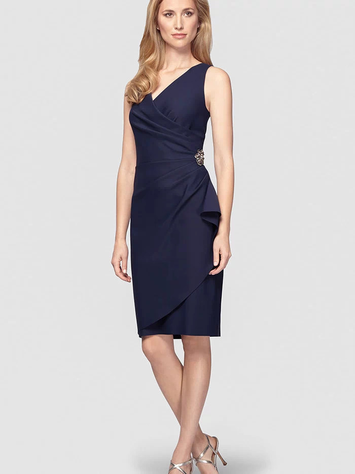 Petite Danielle Sequin Surplice-Neckline Dress