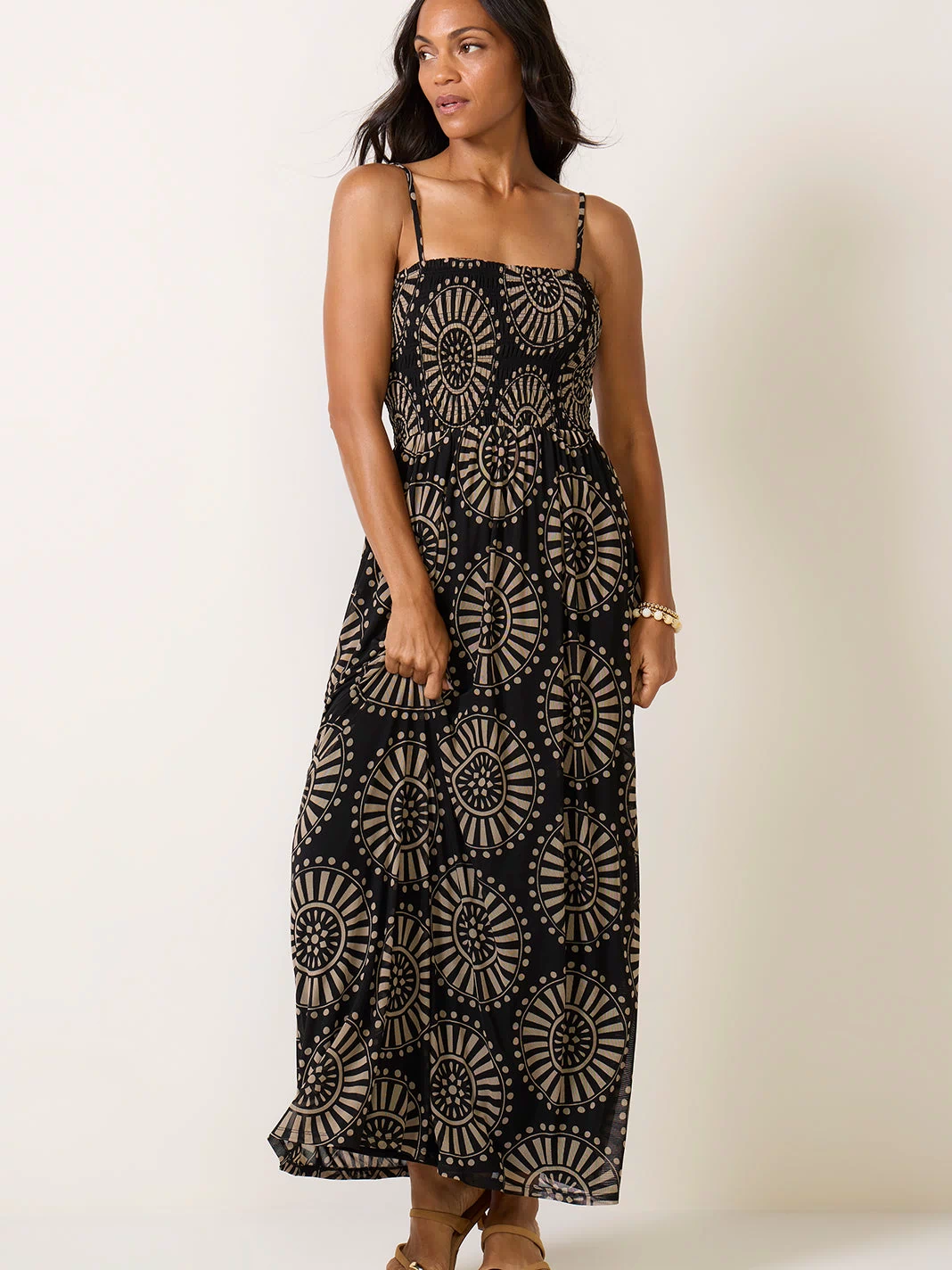 Simone Smocked Mesh Dress