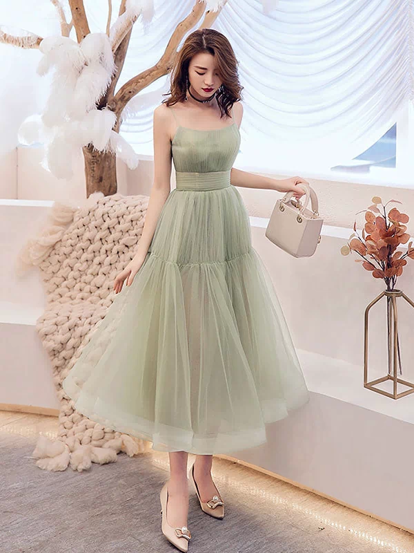 Simple Green Tulle Short Prom Dress Green Tulle Homecoming Dress